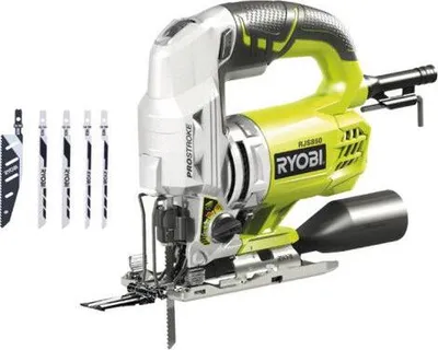 Produktbild von Stichsäge RYOBI RJS850-KA5, 600 W, 500-3100 Hübe/min, 85 mm Holzschnitttiefe, Inkl. 5 Sägeblätter & Koffer