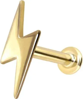 Produktbild von Ohrpiercing, Nasenpiercing 14 Karat Gold Labret mit Innengewinde BLITZ 14 Karat | Gold Stablänge: 7mm - Stabstärke: 1,2mm