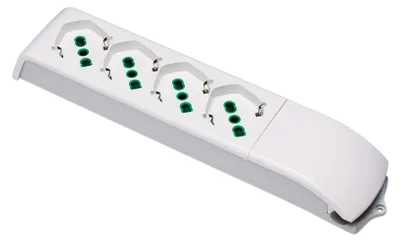 Image de FANTON 410130 : Multiprise sans câble, 4 prises, 3 pôles, 16 A, blanche