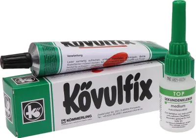 Produktbild von Langlauf Schuhbedarf Schuhkleber Set – extra starker, wasserfester Kövulfix Kontaktkleber 60g+ Profi Sekundenkleber 20g medium für Schuhsohlen, Absätze, Leder, Gummi
