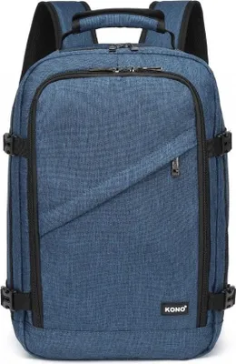 Produktbild von Handgepäck Rucksack Kabinenrucksack für Ryanair und WizzAir, 40 x 30 x 20 cm, dunkelblau, 20 l, mit Expander