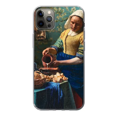Produktbild von MuchoWow® Handyhülle Schutzhülle Hülle für iPhone 12 Pro Max Milchmädchen - Mandelblüte - Alte Meister Silikon Softcase Handy Hülle - Hartschale