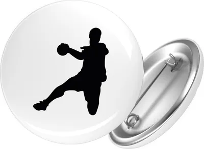 Produktbild von Huuraa Button Handball Silhouette 25mm rund mit Sicherheitsnadel Ansteckbutton Geschenkidee