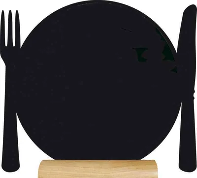 Produktbild von Securit Tischaufsteller SILHOUETTE "Teller" mit Kreideoberfläche