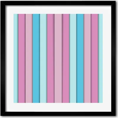 Produktbild von Bild - 50 cm x 50 cm - MDF - Rahmen, Wandkunst - Farbige Streifen
