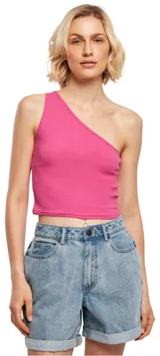 Produktbild von Urban Classics Damen Ladies Cropped Asymmetric Top brightviolet, XXL