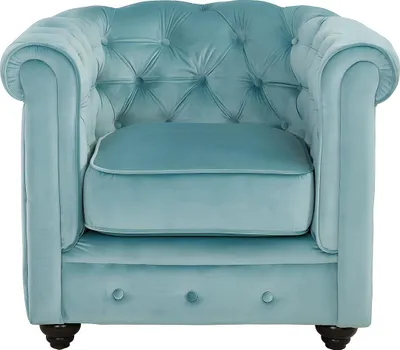 Produktbild von CHESTERFIELD Sessel - Pastellblauer Velours