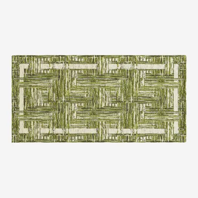 Zdjęcie produktu dla Dywan welurowy antypoślizgowy BANGKOK 55X190 cm ZIELONY | GalleriaFarah1970