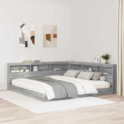 Obrázek produktu pro vidaXL Regálová postel šedá Sonoma 180 x 200 cm materiál na bázi dřeva