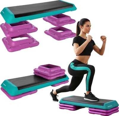 Obrázek produktu pro Gymtek® Aerobic Stepper, Stepping Board, Stepping Bench, Step Trainer, Fitness Stepper - 3 kroky - Fitness vybavení pro domácnost, domácí posilovna, cvičení, Crossfit