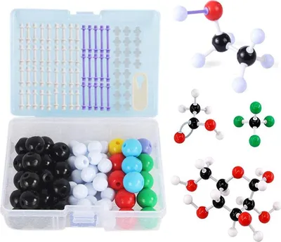 Produktbild von Molecular Model 113Pcs Molekulares Struktur Modell Molekülmodell für Anorganische & Organische Chemie Educational Teaching Model Set