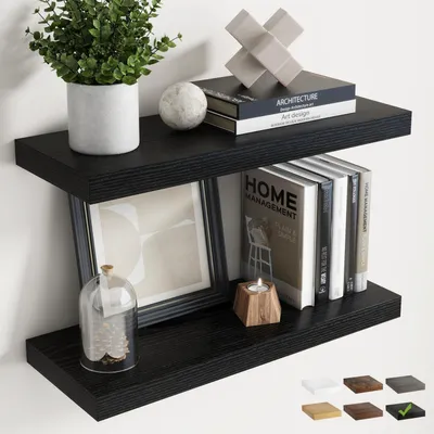 Produktbild von Schweberegale Wandregale Schwarz 60 cm 2er Set