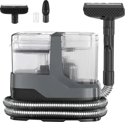 Image de Nettoyeur vapeur et aspirateur - ST-4610 - 600 W - Puissance d'aspiration de 17 kPa - Jet d'eau chaude/froide - Brosse et fonction d'aspiration en un seul appareil - Pour tapis, voiture, canapé, lit - Rouge