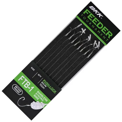 Produktbild von BKK Feeder Tournament FTB-1 Barbless Push-Lock Rigs - 8 Feederrigs, Hakengröße/Schnurdurchmesser:Gr. 14 / 0.20mm