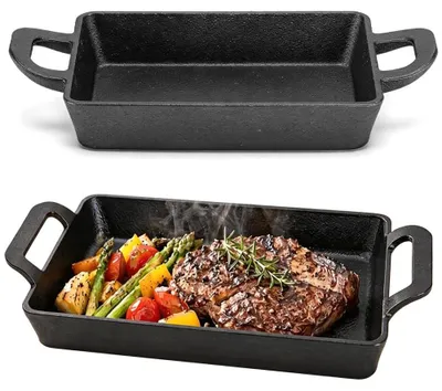 Produktbild von Omgoods – Grillpfanne aus Gusseisen mit Antihaftbeschichtung, 24 x 17 cm