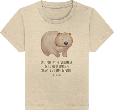 Produktbild von Mr. & Mrs. Panda  T-Shirt Wombat 12. - 18. Monat - Natural Raw - Geschenk, Australien, Motivation, Organic Baby Shirt, Lustige Sprüche, Kinder, Das Leben Ist schön