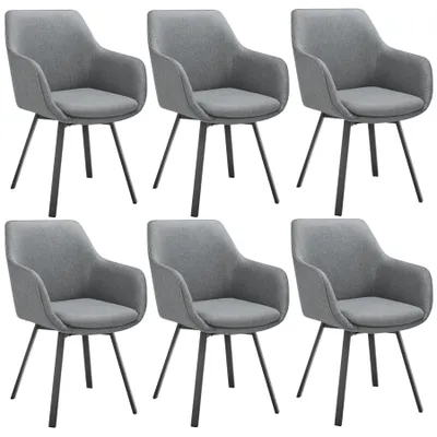 Image de Fauteuil pivotant Alicon, rembourré - gris anthracite, Lot de 6
