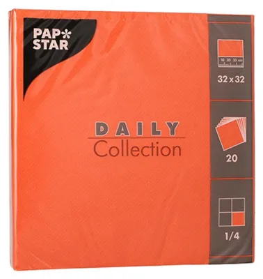 Produktbild von Servietten "DAILY Collection" 1/4-Falz 32 cm x 32 cm nektarine