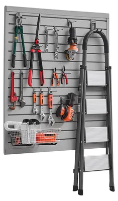 Immagine prodotto di Parete attrezzi VEVOR 1230 x 1235 x 20 mm, pannelli di rivestimento per garage in PVC, organizer da parete grigio, 136 kg per pannello, adatto per stoccaggio e presentazione