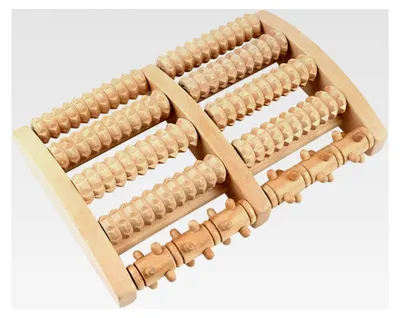 Produktbild von Holz-Fußmassageroller – Reflexzonenroller zur Linderung von Fußschmerzen und Plantarfasziitis – Fußmassagegerät für Zuhause und Büro