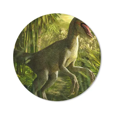 Produktbild von MuchoWow® Mauspad Mousepad Dinosaurier - Pflanzen - Grün - Illustration - Kinder - Jungen 30x30 cm - Mousepads - Maus Mat - Pad - Mausunterlage - Tischunterlage - Schreibtischmatten
