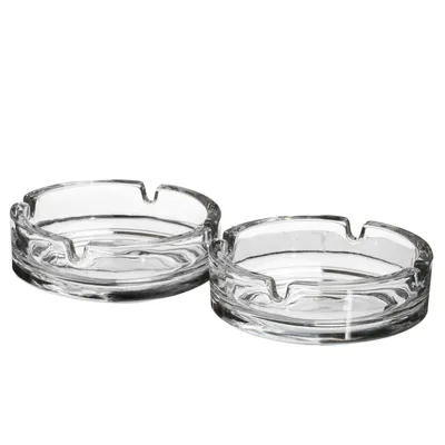Zdjęcie produktu dla DOCHTMANN Szklana popielniczka okrągła 2szt, średnica 10,2cm