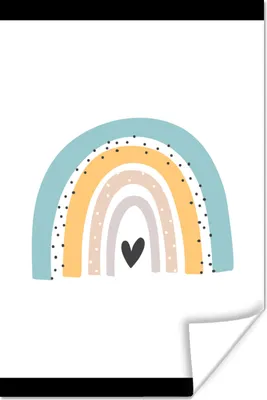 Produktbild von MuchoWow® Poster Regenbogen - Mädchen - Jungen - Herz - Pastell 30x40 cm - Wandplakat - Poster Kinderzimmer