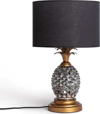 Produktbild von Tischlampe Metall und Stoff Samoa Schwarz