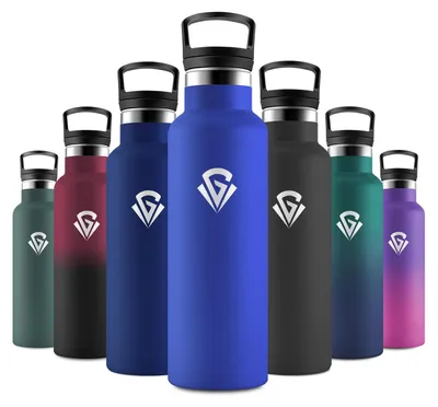 Produktbild von JAPORIA Trinkflasche Edelstahl 500ml, Auslaufsicher Trinkflasche mit Strohhalm,