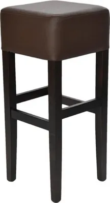 Produktbild von Casa Padrino Landhausstil Barhocker Braun / Schwarz H. 80 cm - Gepolsteter Massivholz Barstuhl