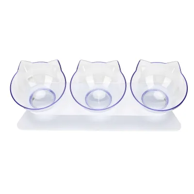 Obrázek produktu pro Zvýšená miska pro kočky,Zvýšená miska pro kočky,Průhledná miska pro kočky,Zvýšené misky na krmivo pro kočky,Misky na vodu pro domácí zvířata,3 misky pro domácí zvířata