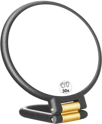 Obrázek produktu pro 30x zvětšující zrcátko – Mini kosmetické zrcátko – Ruční zrcátko s madlem – Oboustranné zrcátko – Zvětšení 30x/1x – Ideální na cesty