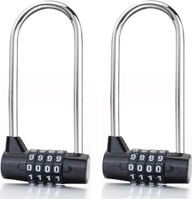 Produktbild von 2 Stück Vorhängeschloss 4 Stellig, Rücksetzbar Zahlenschloss, Metall Combination Lock, Vorhängeschlösser