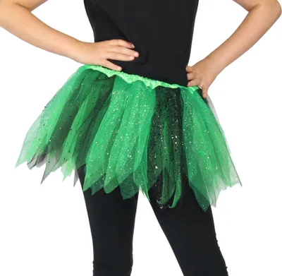 Produktbild von Tütü Tutu grün schwarz mit Glitzer für Kinder ca. 30cm
