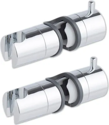 Produktbild von 2x Universal Duschkopfhalter Duschstange Kunststoff Verchromt Verstellbar Brausehalter Duschkopf Handbrause Halterung Ohne Bohren