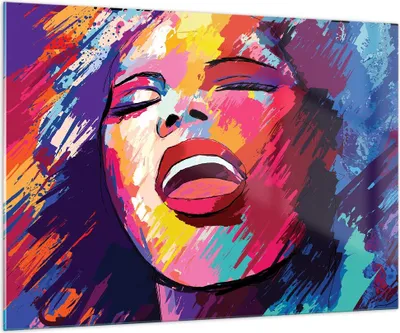 Produktbild von Bilder auf glas - Frau Abstraktion - 100x70cm - Glasbilder - Wandbilder - Kunstdruck - zum Aufhängen bereit - Wanddekoration aus Glas - Glas Bilder - Wandbild auf Glas - Einteilig - GAA100x70-4019