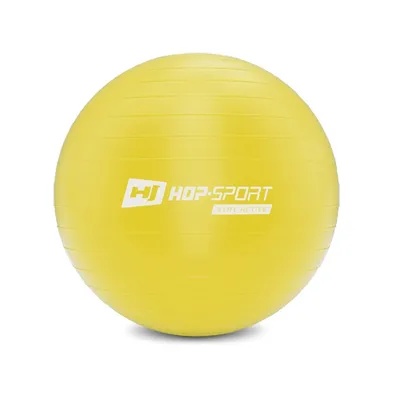 Produktbild von Hop-Sport Gymnastikball inkl. Ballpumpe, 45 cm, Maximalbelastbarkeit bis 100kg, Fitnessball ideal für für Yoga Pilates, Balance Übung  - Gelb HS-R045YB