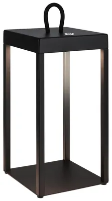 LED Tischlampe, kabellos, Touch-Dimmer, IP44, 13x13x31,5 cm, schwarz