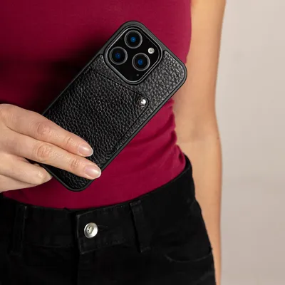 Image de Coque arrière Selencia Riva avec porte-carte pour Samsung Galaxy S26 - Noir