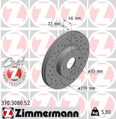 Image de Zimmermann Disques de frein sport avant Mazda MX-5 NB pour Mazda MX-5 NB 1,6 1,9 16V
