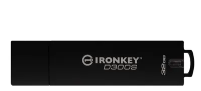 Obrázek produktu pro Kingston Technology IronKey D300S, 32 GB, USB Typ-A, 3.2 Gen 1 (3.1 Gen 1), 250 MB/s, Čepice, Černá