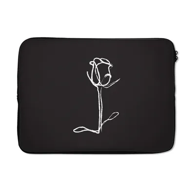 Produktbild von MuchoWow® Laptop Hülle 14 ZollBlumen - Rosen - Strichzeichnungen Laptoptasche - Laptoptasche - Stoßsicher - Schutzhaube
