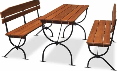 Produktbild von Casa Padrino Gartengarnitur Braun / Schwarz 180 cm - Biergartengarnitur