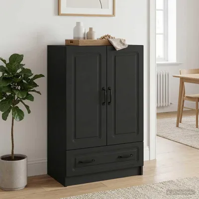 Produktbild von vidaXL Sideboard Schwarz 66 x 34,5 x 92 cm Holzwerkstoff