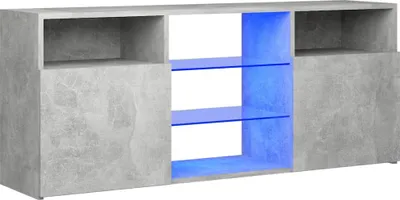 A TV cabinet with LED lighting.