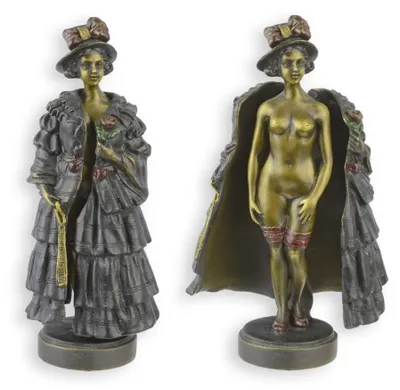 Produktbild von Erotische Bronzeskulptur Frau nach Bergmann Replikat Retro Design Dekoration