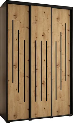 Produktbild von MEBLE KRYSPOL Davos 8 Schrank, drei Türen - 235,2x150x45 cm - Schwarz Artisan Schwarz