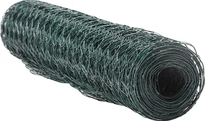 Produktbild von Drahtzaun Sechskantgeflecht Länge: 10m/25m Maschendrahtzaun Verzinkt Maschenweite 27mm Grün/Silber Volierendraht - Grün L. 10M H. 1M