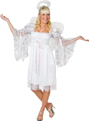 Produktbild von R889010 weiß-silber Damen Engel Weihnachts Kostüm Gr.36-40