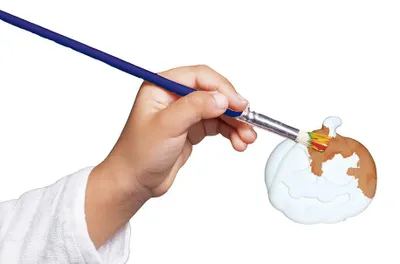 Weißer Keramik-Kürbis zum Bemalen, 6 cm, Halloween-Deko